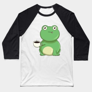 Frog with Cup of Coffee Baseball T-Shirt